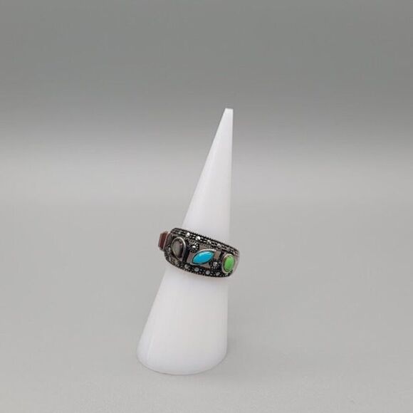 Sterling Silver Multi-Stone Ring - Picture 1 of 7